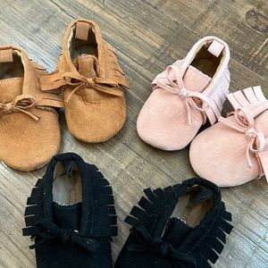 Baby suede-like moccasins 3pair (lowest price)